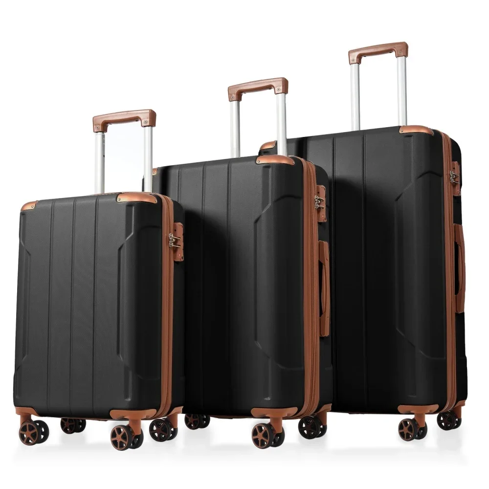 Expandable Hard Shell Luggage Set - Ensemble de bagages 3 pièces, valises