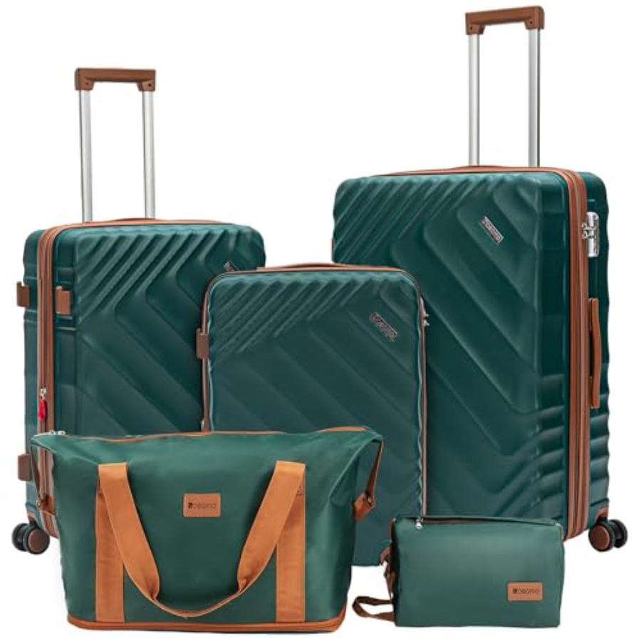Expandable Hard Shell Luggage Set - Ensemble de 5 valises rigides extensibles,