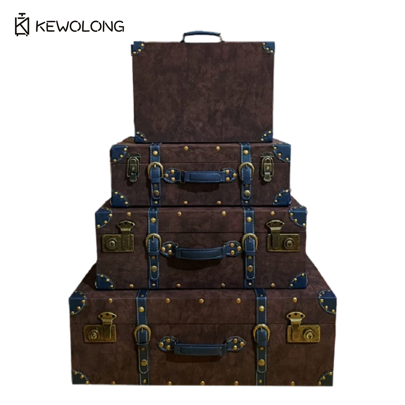 Retro Vintage Trunk Suitcase - Valise de rangement en cuir vintage,